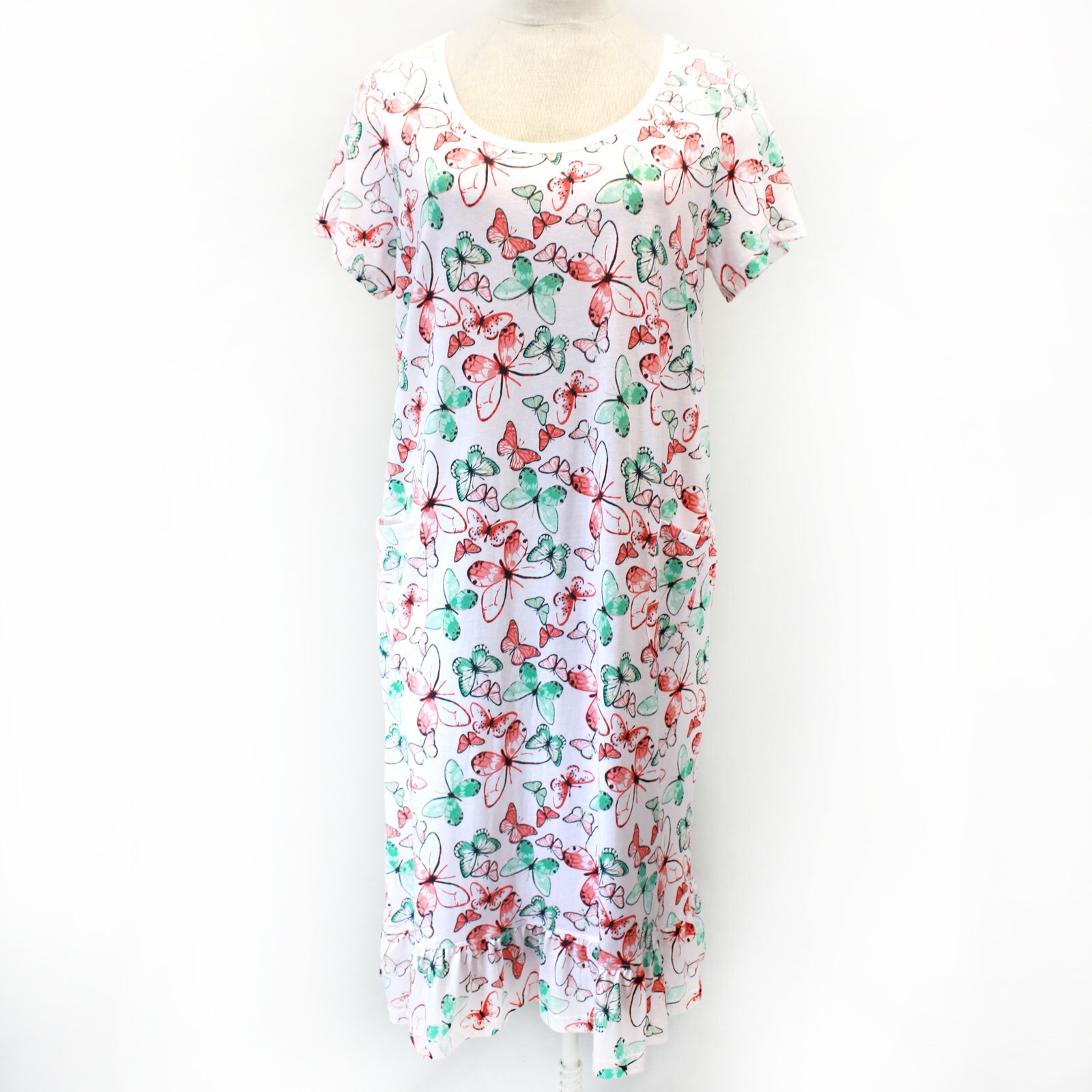 Avenue Catherines Plus Butterfly Ruffles Mothers Day Nightgown Sleep Shirt 38/40