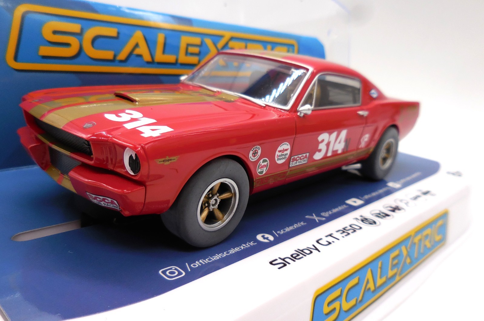 Scalextric Shelby GT350H - Red and Gold 1:32 Slot Car C4658
