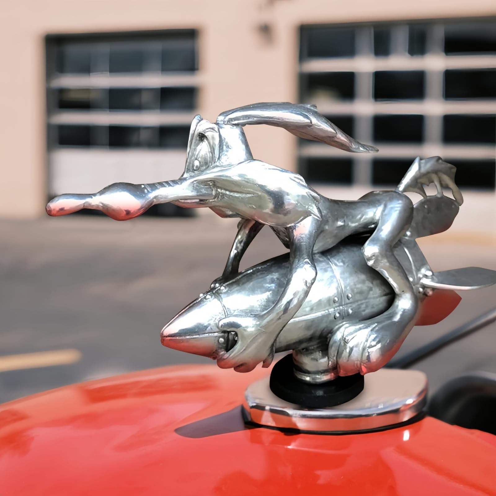 BEMKWG Coyote Trucks Hood Ornament Cartoon Vintage Car Coyote, Silver BEMKWG Coyote Trucks Hood Ornament Cartoon Vintage Car Coyote, Silver