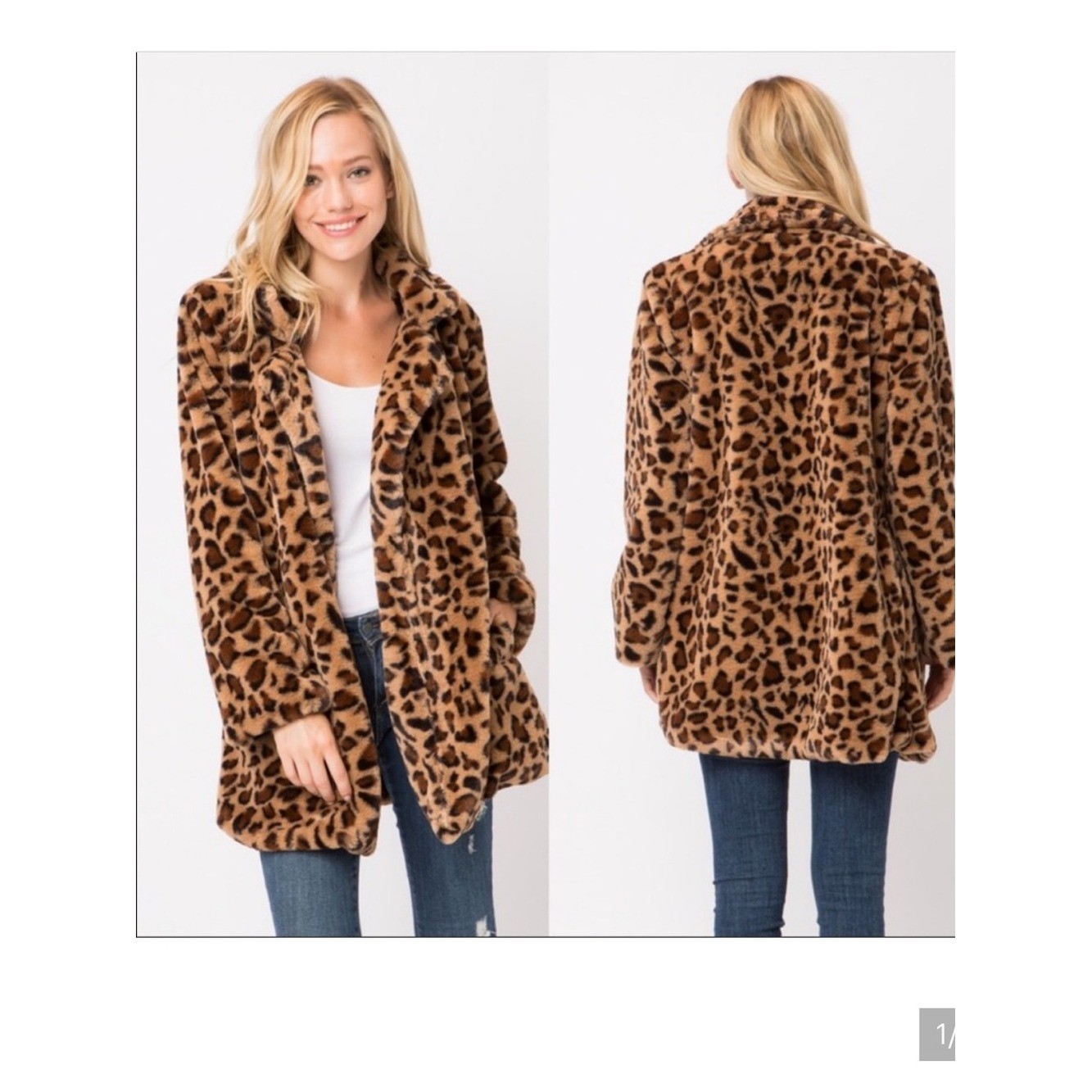 Pink Lily Leopard Print Teddy Jacket - Brown & Black. Womens Size S. Single Hook Pink Lily Leopard Print Teddy Jacket - Brown & Black. Womens Size S. Single Hook