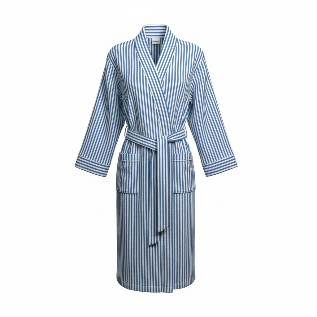 Room Essentials Blue/White Stripe Bathrobe — Size S/M, NWT