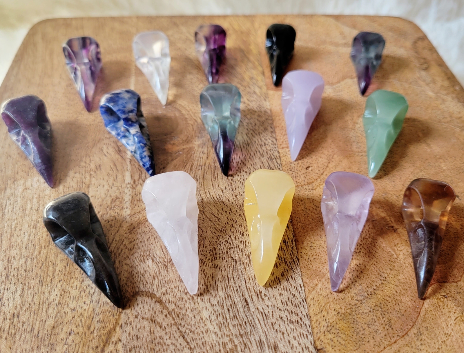 Miniature Raven Skulls, Mini Ravens, Mini Skulls, Crystal Carvings, Beautiful
