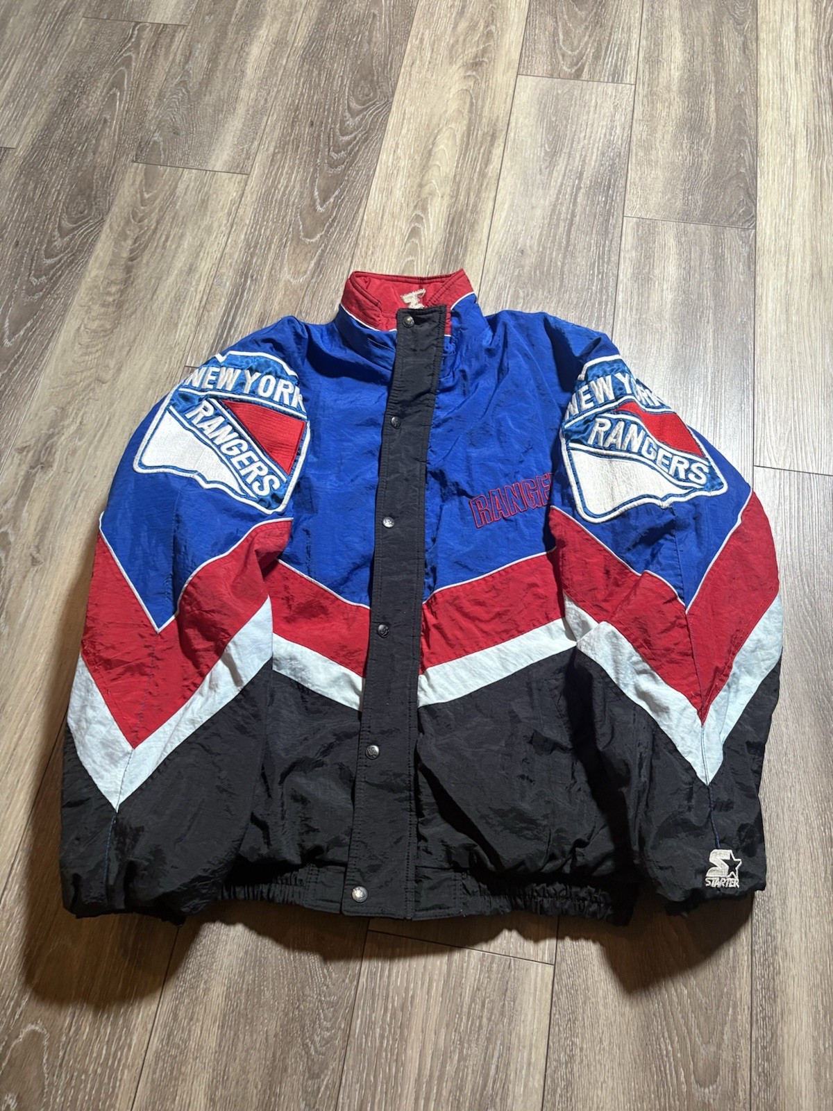 New York Rangers NHL Center Ice Starter Pullover Jacket Vintage 90s