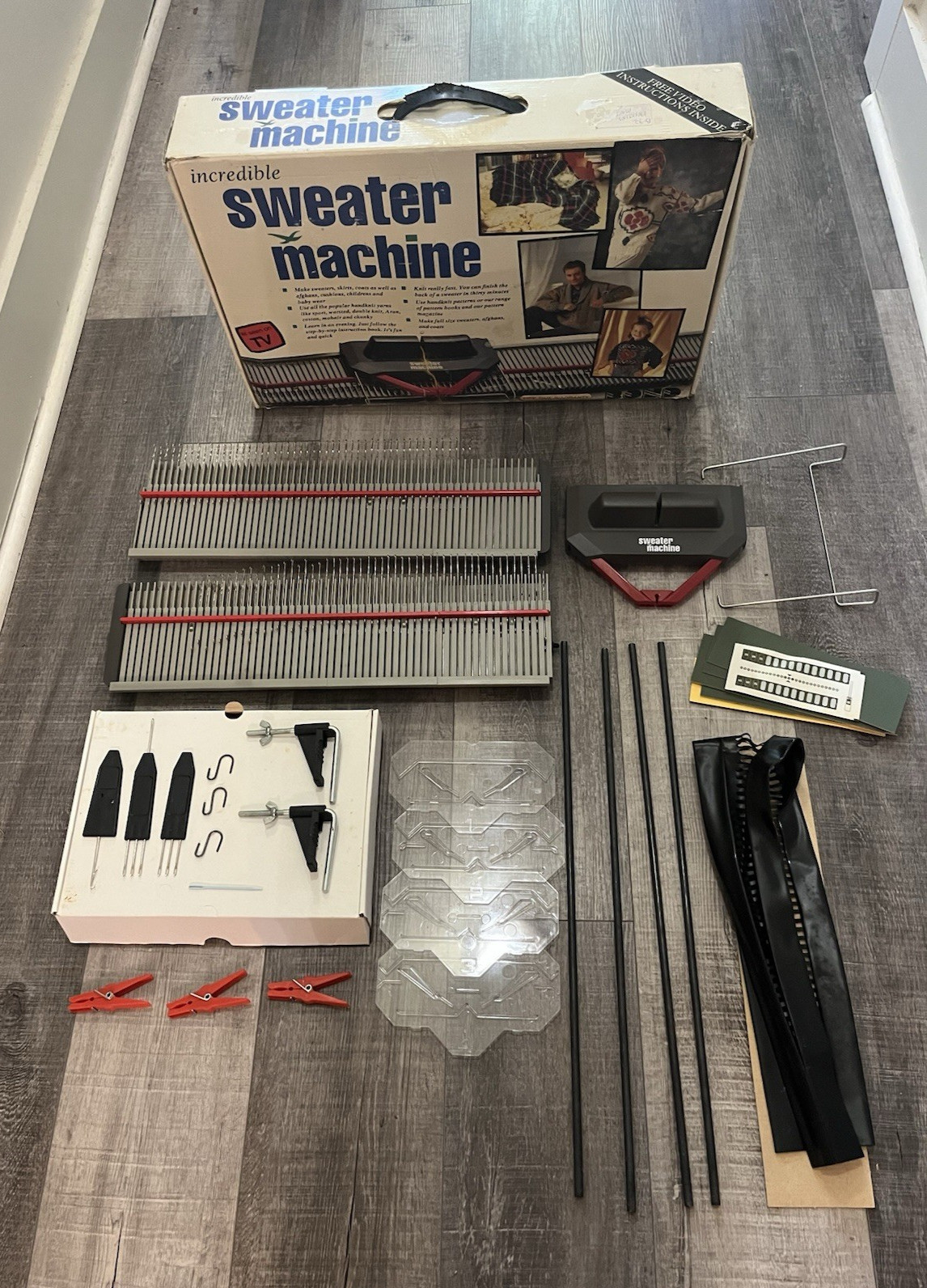 Vintage BOND Incredible Sweater Machine Knitting Machine Box & Accessories