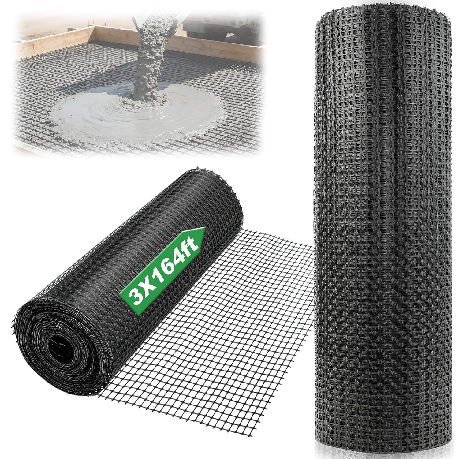 3 X 164 FT Retaining Wall Geogrid, Bi-Directional Gravel Grid