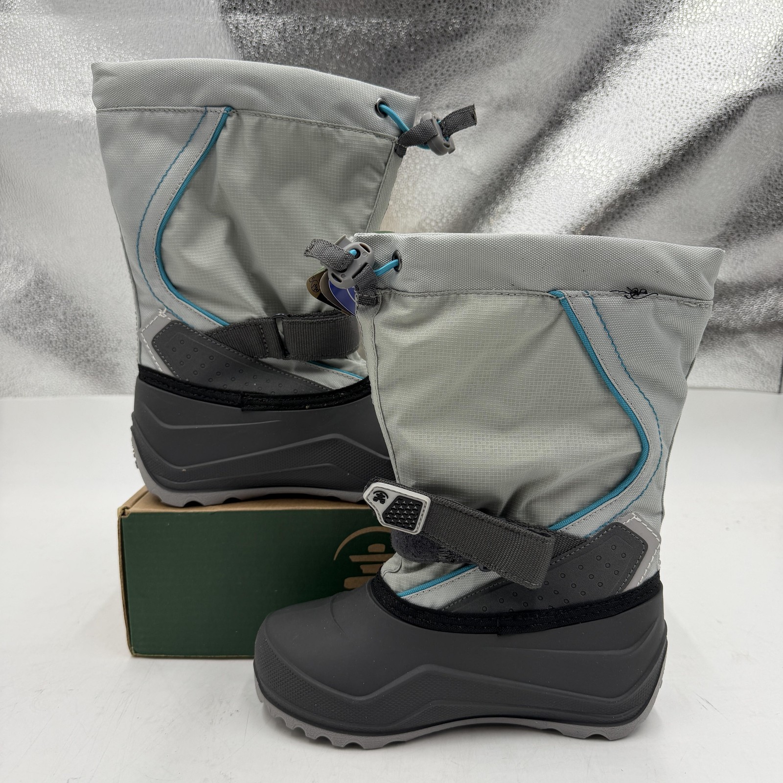 Kamik Snowfall 2 Boots Kids Size 13 Gray Waterproof Winter Snow Hook Loop