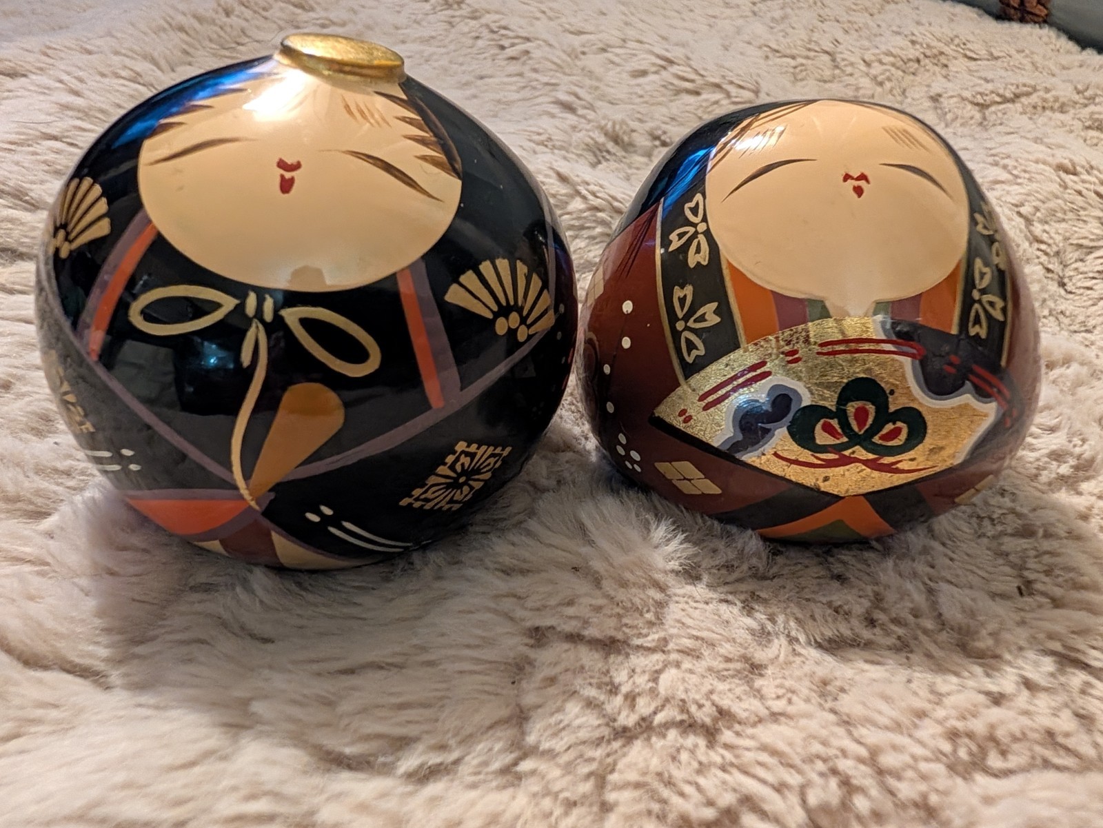 Vintage Japanese OOUCHI Ningyo Wooden Small Hina dolls H2.8” 2pcs Vintage Japanese OOUCHI Ningyo Wooden Small Hina dolls H2.8” 2pcs