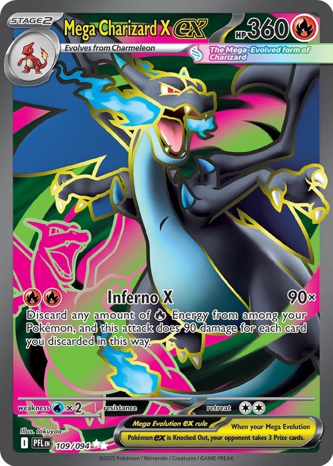 Mega Charizard X ex - 109/094 - Pokemon Phantasmal Flames Ultra Rare NM Mega Charizard X ex - 109/094 - Pokemon Phantasmal Flames Ultra Rare NM
