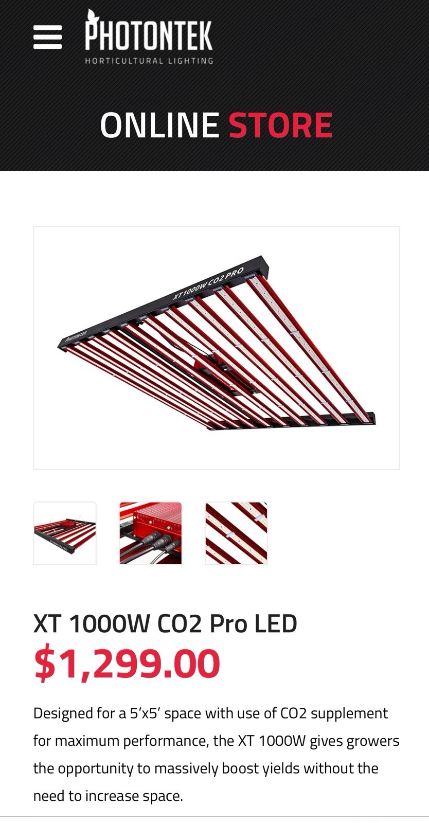 Photontek XT 1000W CO2 Pro Led
