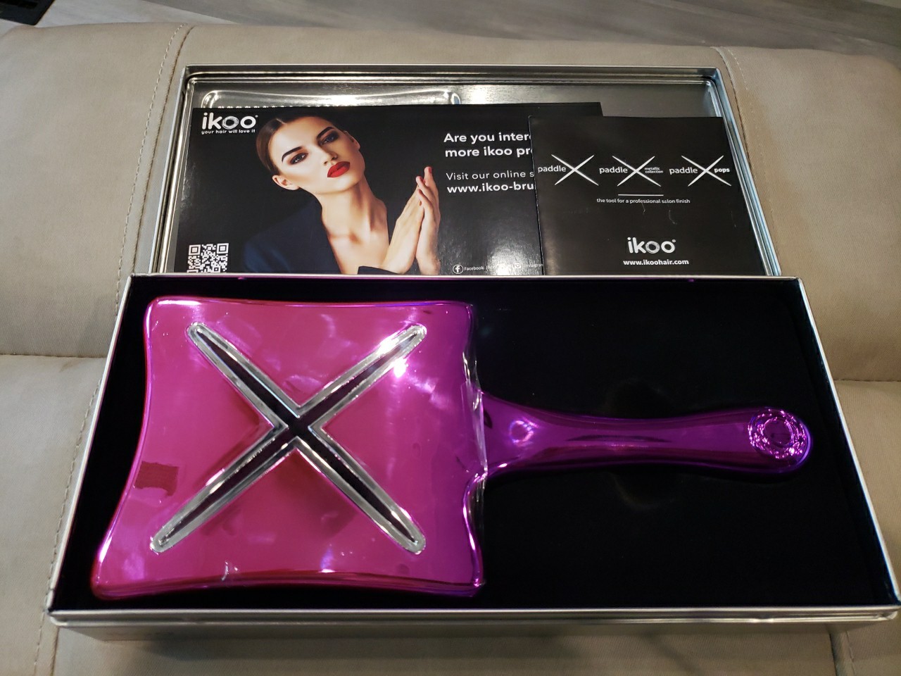 IKOO PADDLE X  Blow Dry & Styling Hair Brush LOVE AFFAIR Pink Brand New