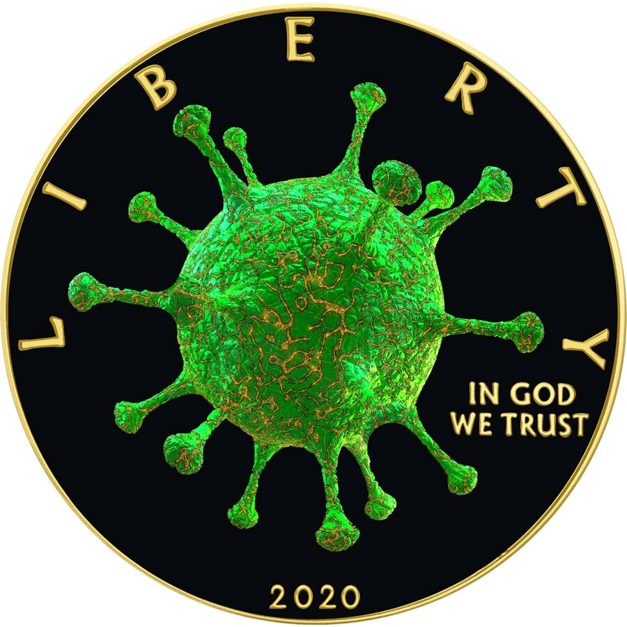 RARE 199pc American Silver Eagle OUTBREAK COVID CORONAVIRUS 2020 Liberty $1 Coin