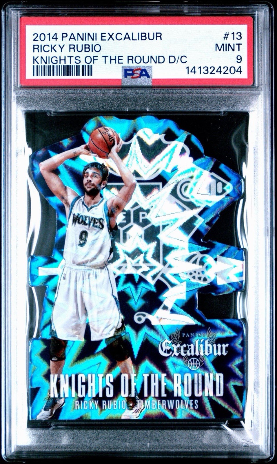 2014-15 Panini Excalibur Knights Of The Round #13 Ricky Rubio PSA 9 Pop 2