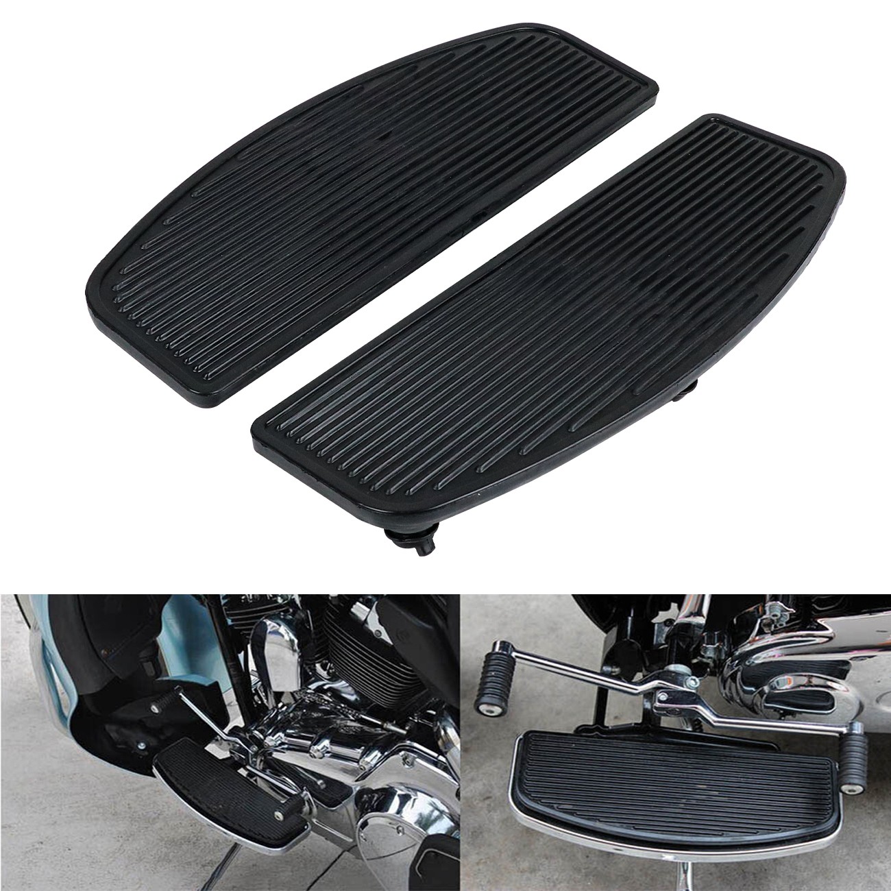 For Harley Electra Road Glide Dyna Driver Front Rubber Insert Floorboards Pads