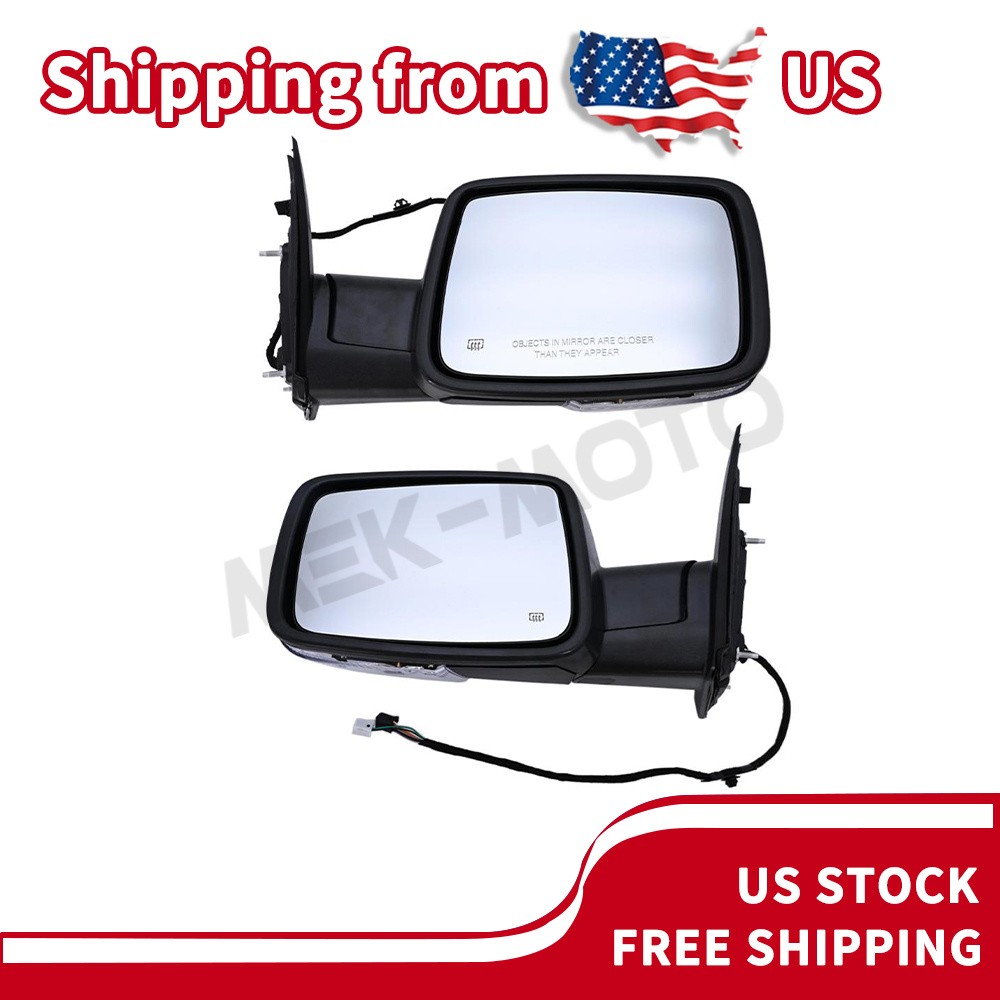 For 13-18 Ram 1500/2500 Power Heated Turn Signal Puddle Light Side Mirrors Pair For 13-18 Ram 1500/2500 Power Heated Turn Signal Puddle Light Side Mirrors Pair