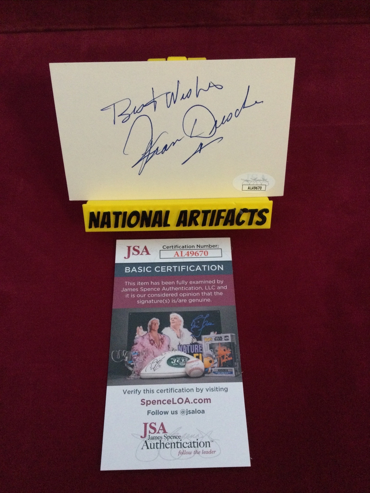 Fran Drescher The Nanny Signed Index Card JSA -1 #
