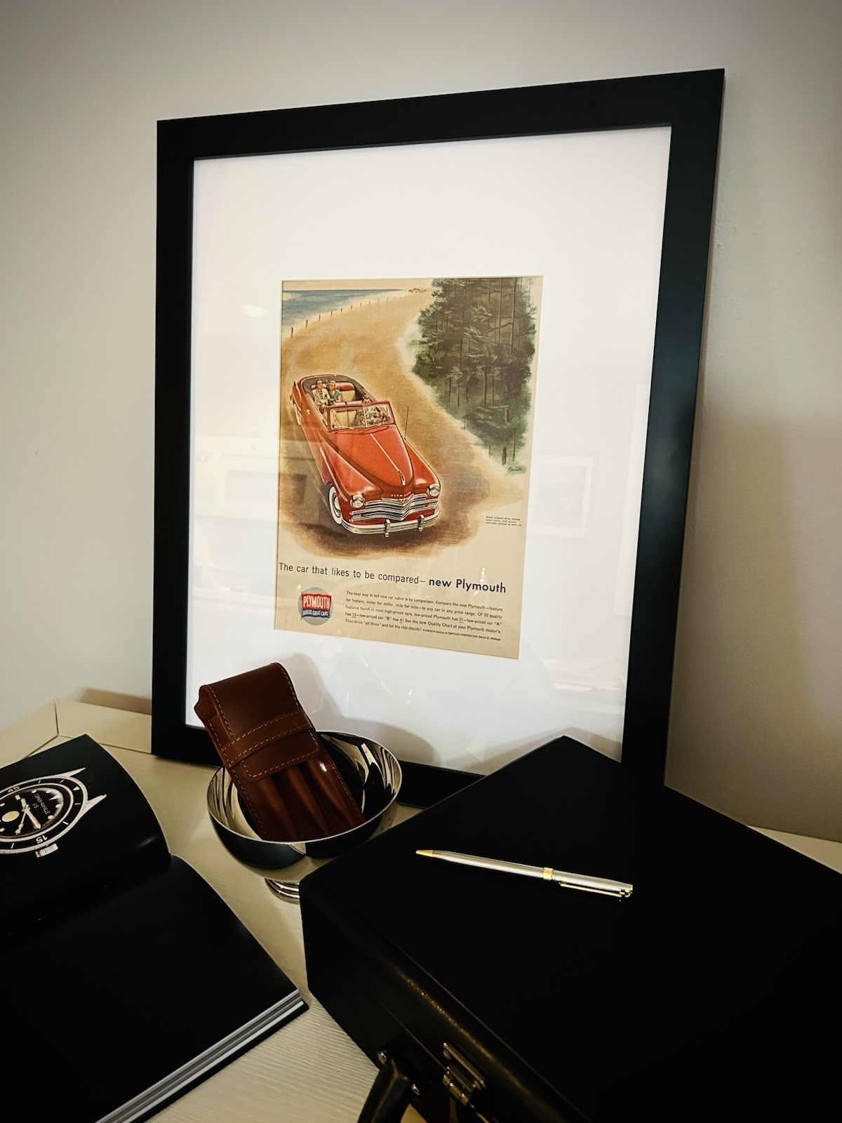 Original 1949 Plymouth Classic Car Ad Professionally Framed Wall Decor - 16x20
