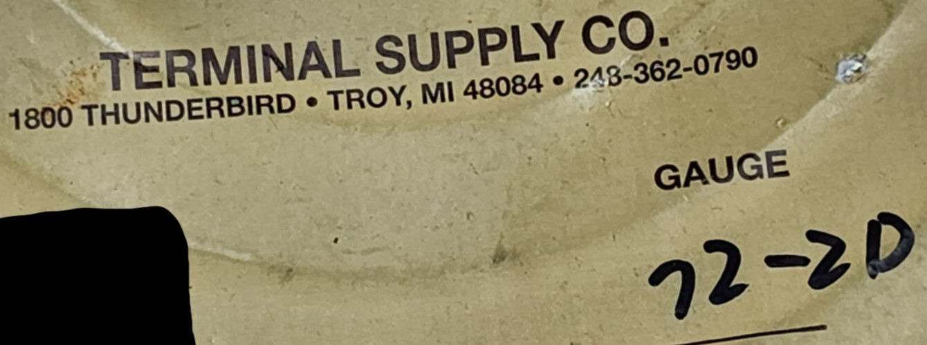 Terminal Supply Co. 12/2C Duplex Automotive Primary Wire SAE J1128 50V Gray/25ft