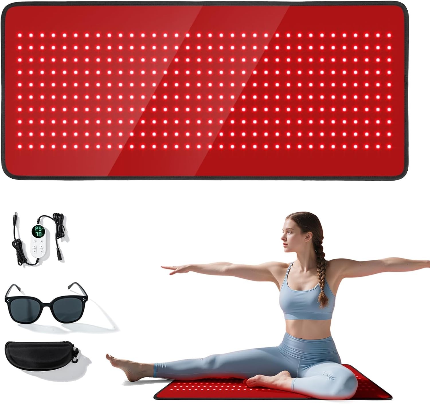 Red Light Therapy Mat for Full Body, Foldable 340 LEDs Near Infrared Light Thera Red Light Therapy Mat for Full Body, Foldable 340 LEDs Near Infrared Light Thera