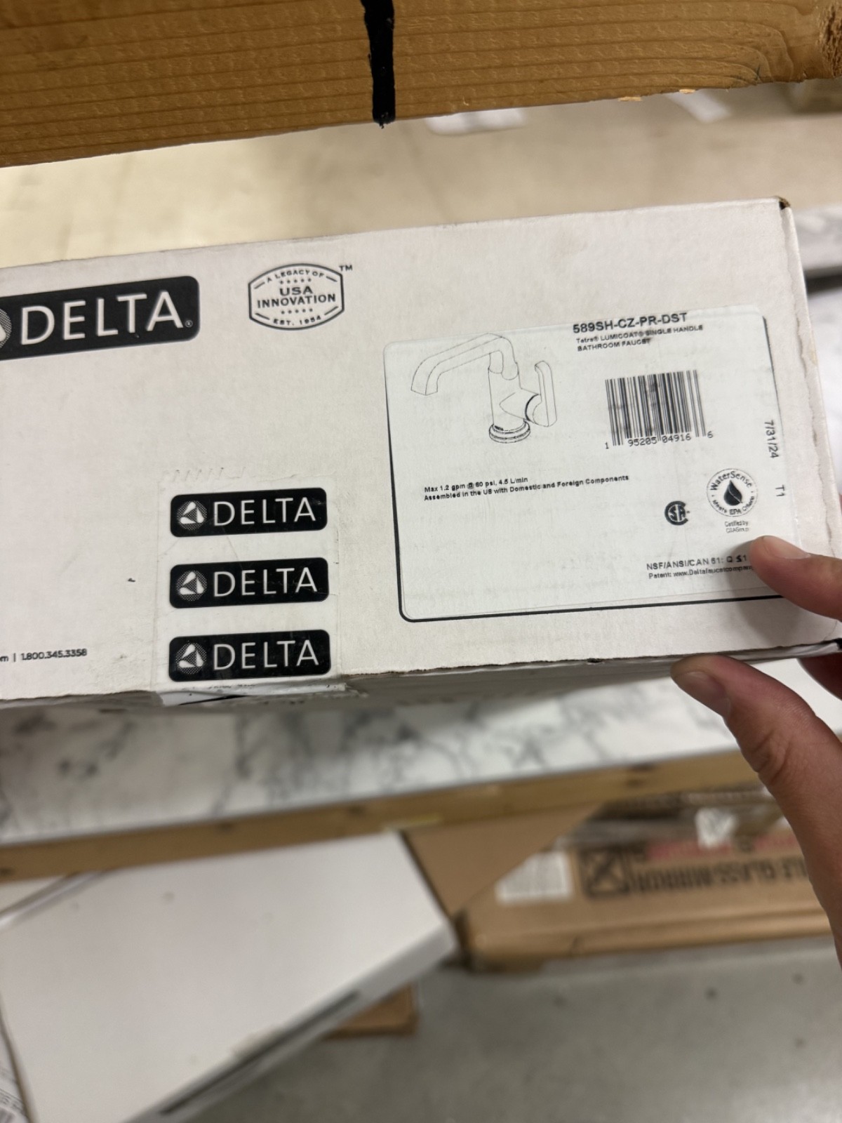Delta Tetra  589SH-CZ-PR-DST Champagne Bronze Tetra Bathroom Sink Faucet