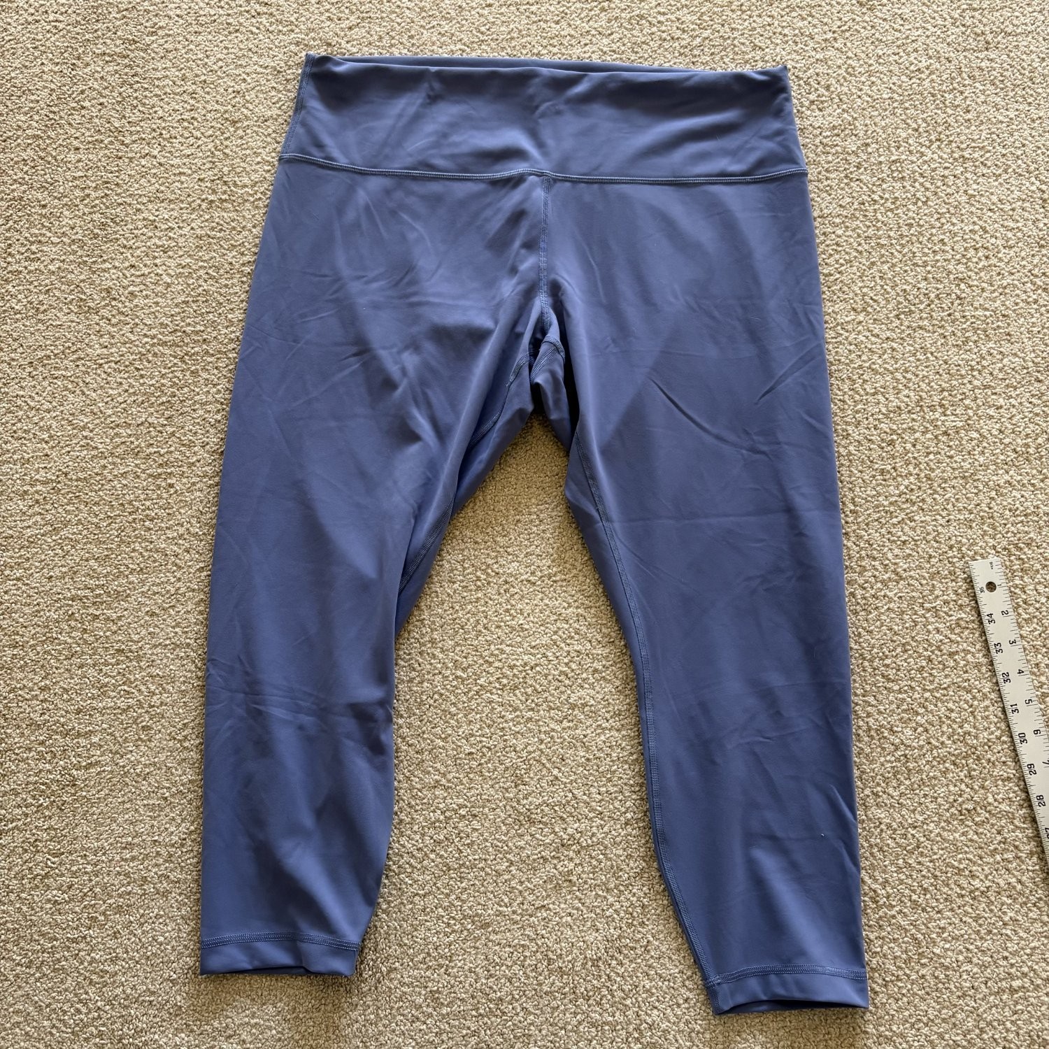 Lululemon Wunder Train High Rise Crop Leggings Womens Size 20 Blue Inseam 21