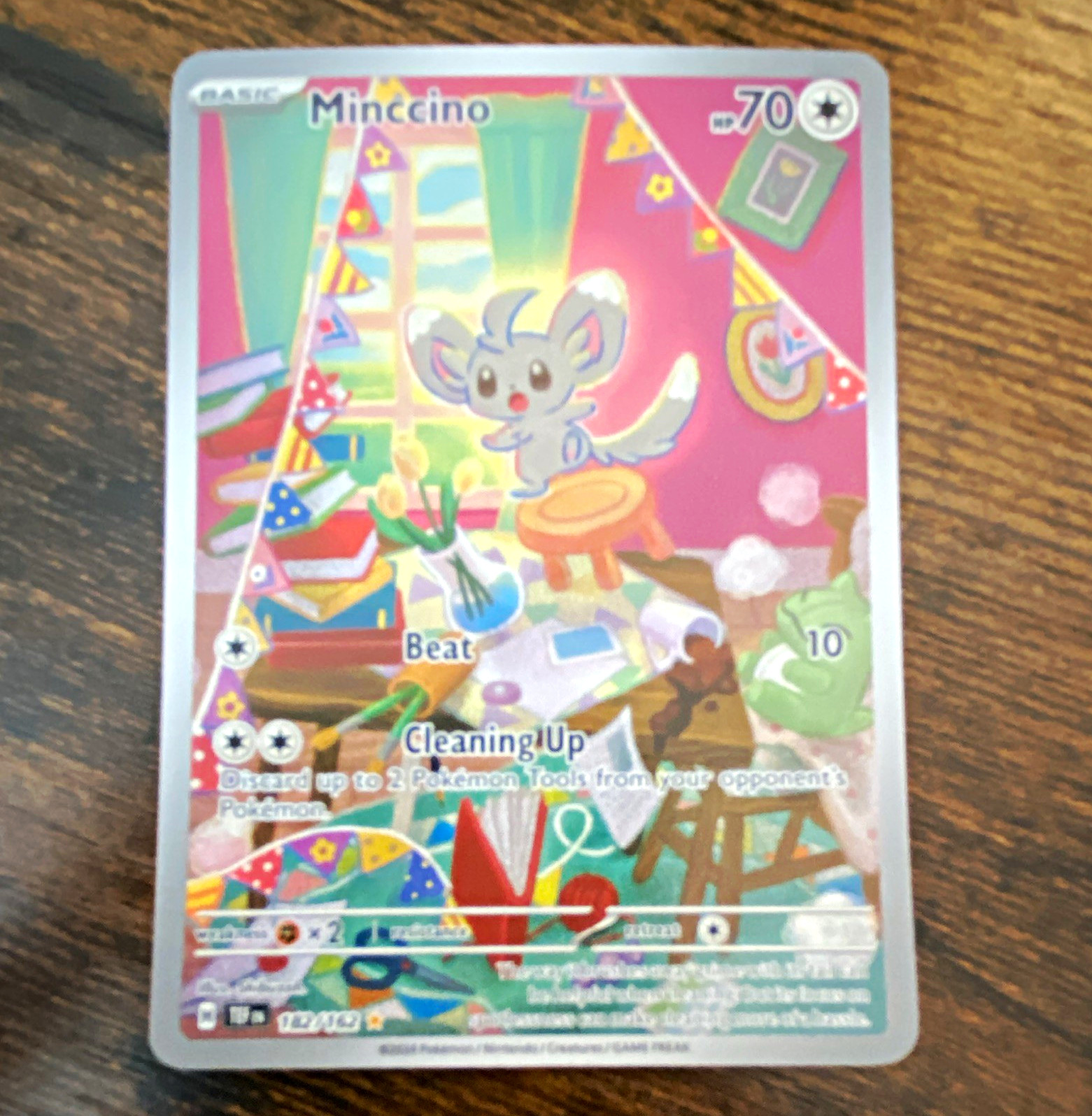 The Pokémon Company Minccino 182/162 SV05 Illustration Rare Holo