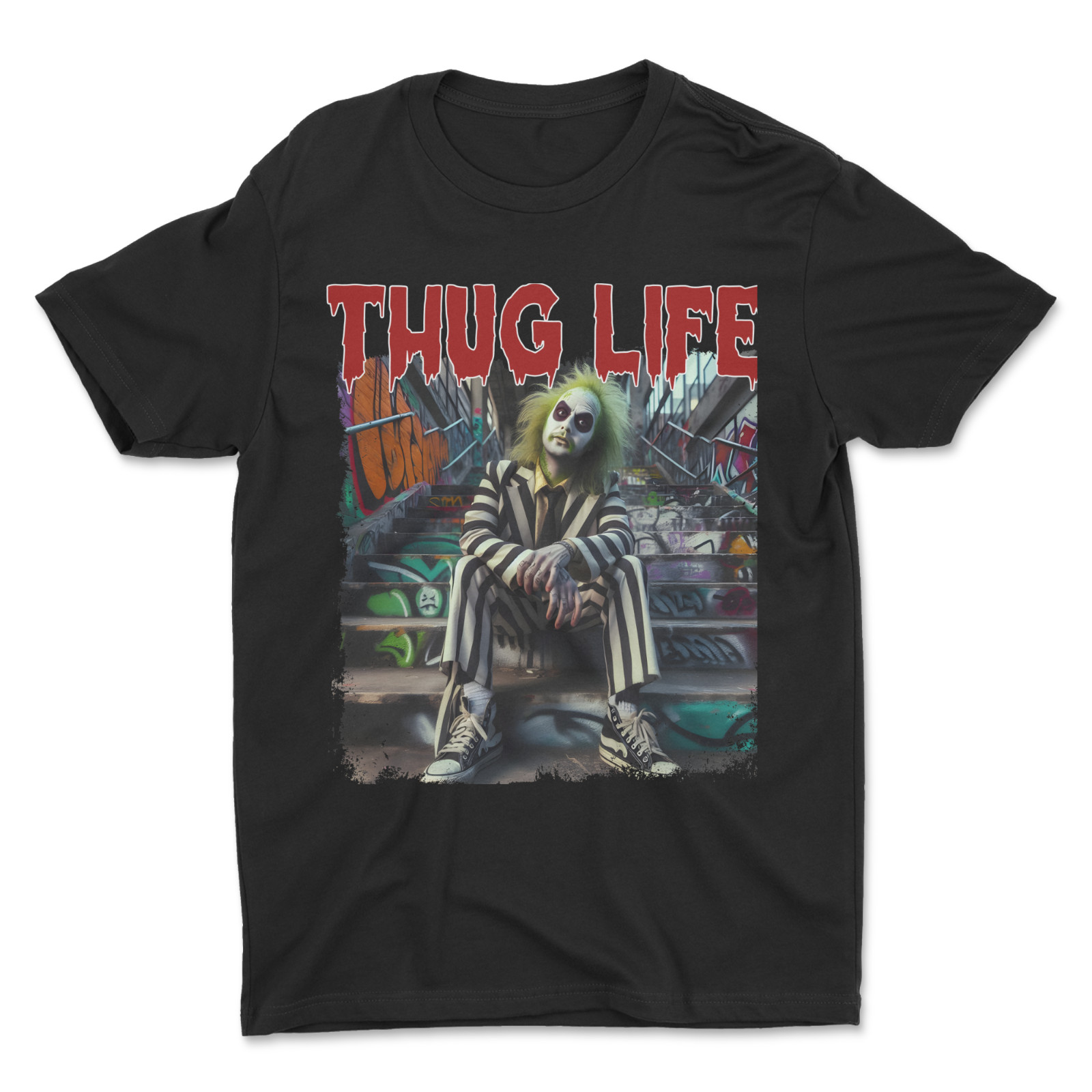Beetlejuice Thug Life T-Shirt, Halloween , Horror Icon, Scary Killers Tee