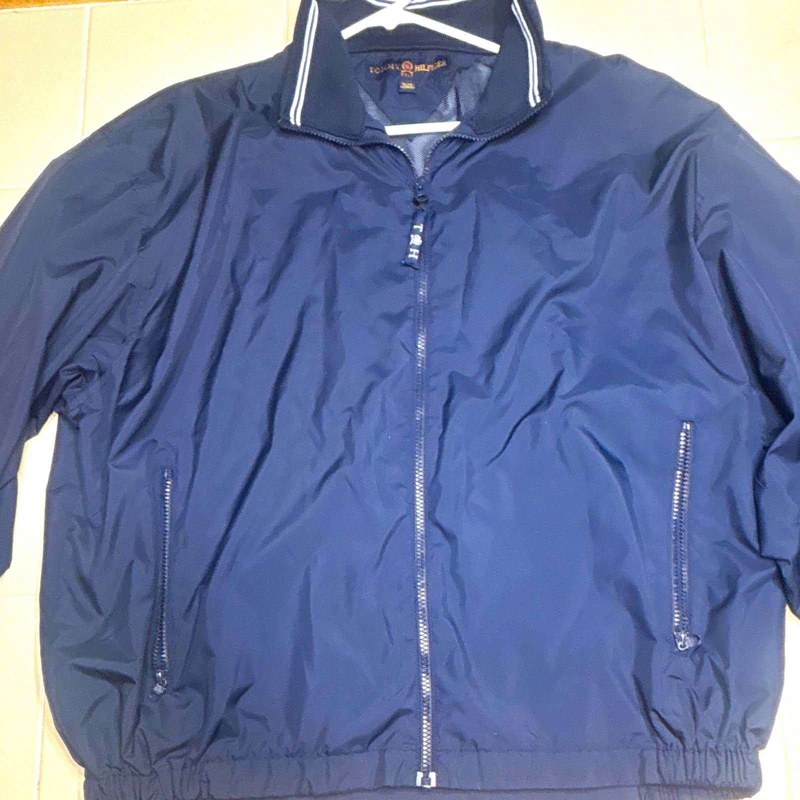 Vintage Tommy Hilfiger Golf Men\'s Navy Full-Zip Windbreaker Jacket size XL Vintage Tommy Hilfiger Golf Men\'s Navy Full-Zip Windbreaker Jacket size XL