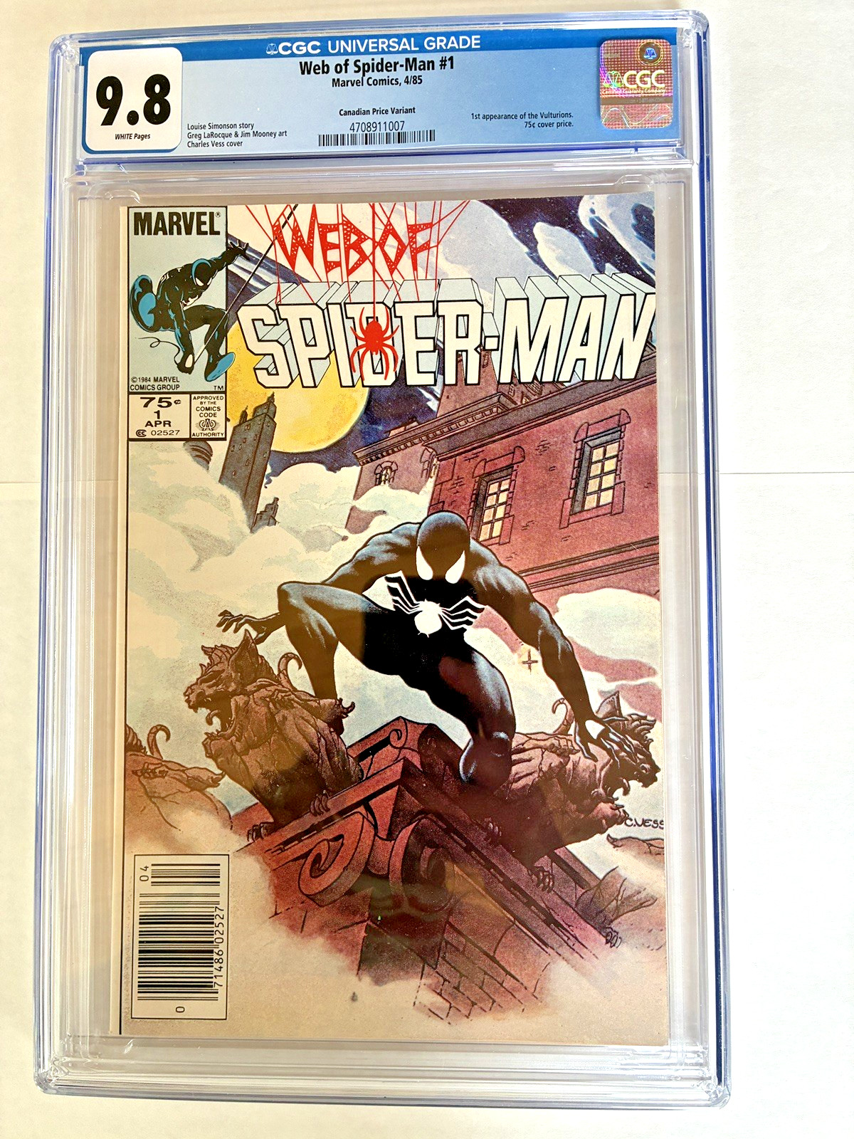 WEB OF SPIDER-MAN #1 CGC 9.8 Rare Newsstand Canadian Variant 1st Vulturions