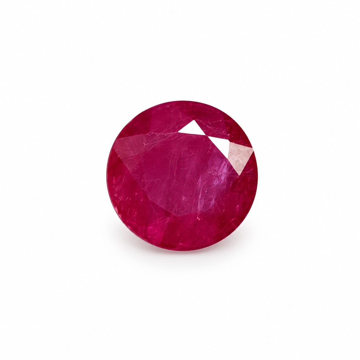 1.26 cts Natural ruby reddidh round heated Certified Loose Gemston 1.26 cts Natural ruby reddidh round heated Certified Loose Gemston