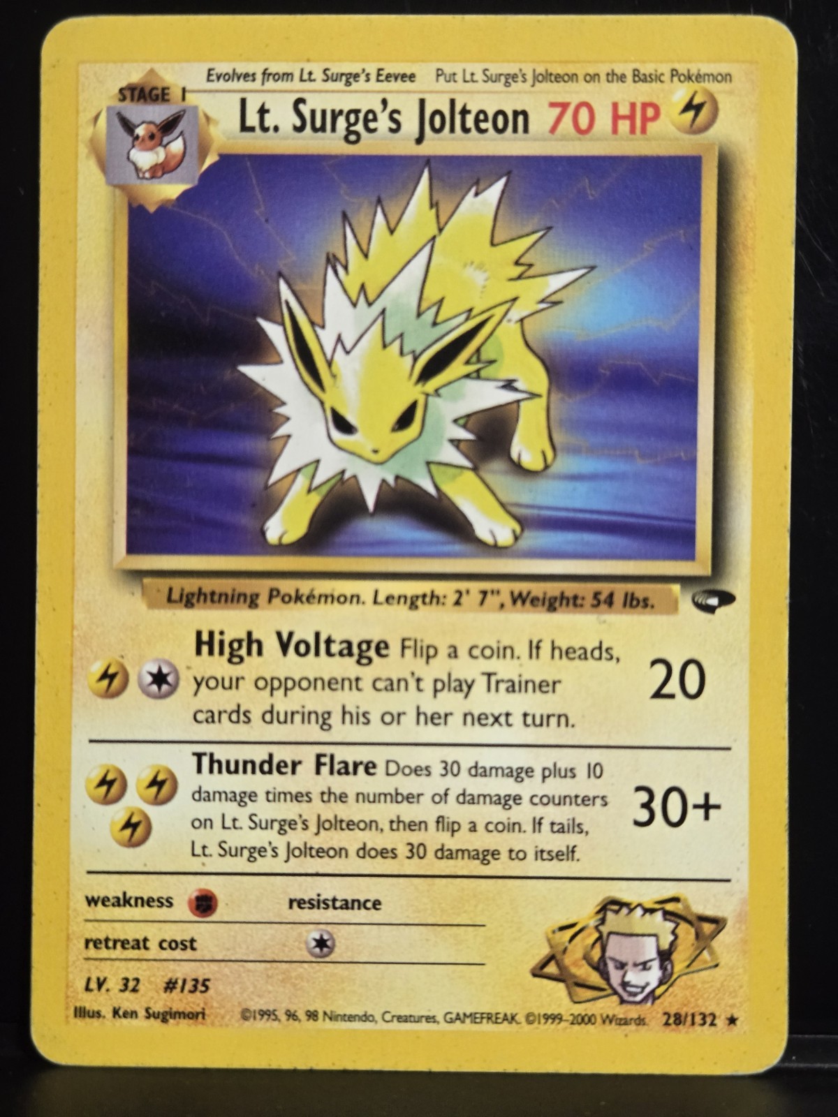 Lt. Surge\'s Jolteon 28/132 Gym Challenge Regular MP