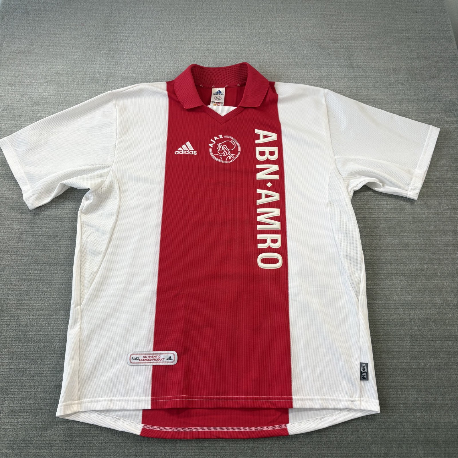 Vintage Ajax Amsterdam Home Jersey Mens XL Red Adidas 2001 Aba-Amro NWT