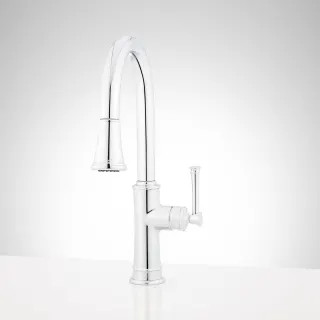 Signature Hardware Beasley Pull-Out Kitchen Faucet - Polished Nickel