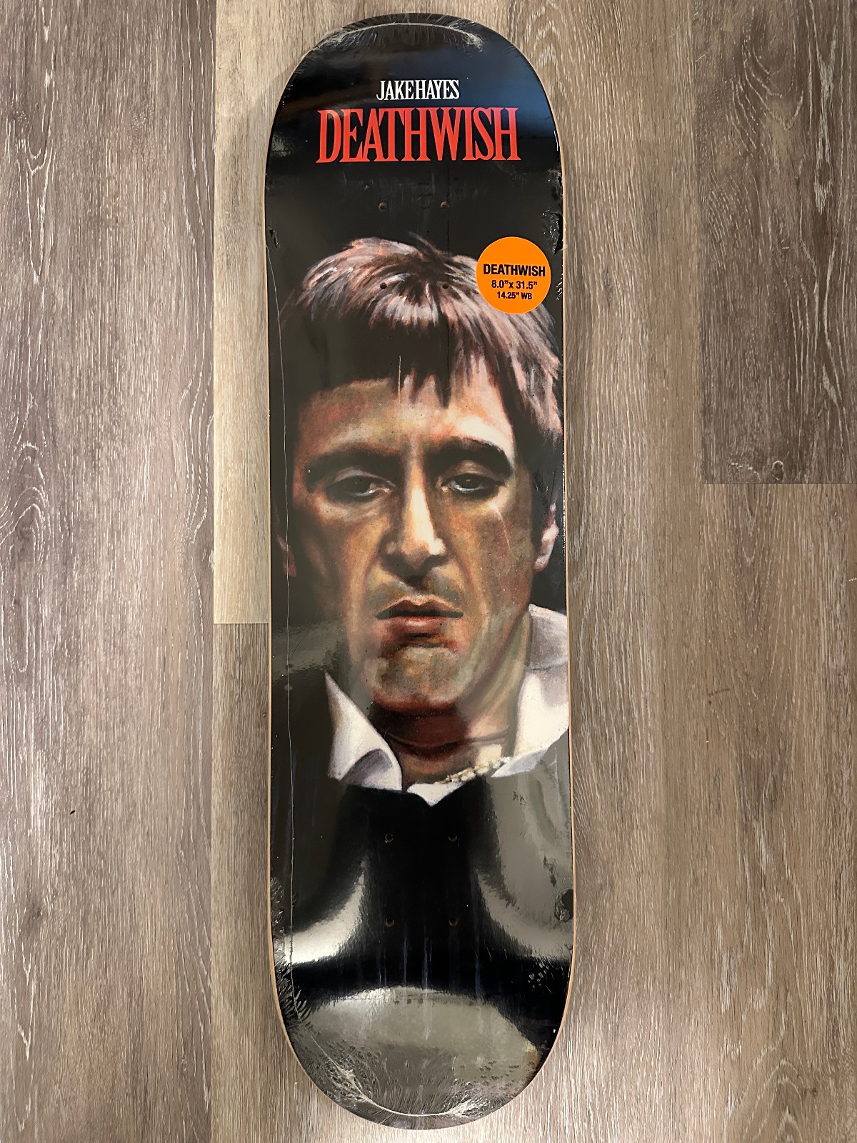 Deathwish Jake Hayes Scarface Al Pacino World Is Yours 8.0 RARE Skateboard Deck Deathwish Jake Hayes Scarface Al Pacino World Is Yours 8.0 RARE Skateboard Deck