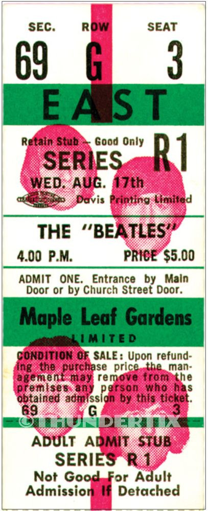 9 1964-66 THE BEATLES CANADA FULL UNUSED CONCERT TICKETS scrapbooking reprint