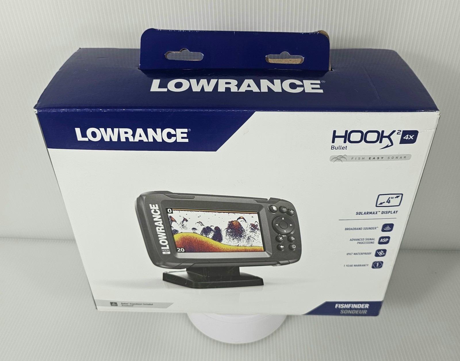 New Lowrance HOOK2 4x Bullet Skimmer Transducer Fishfinder