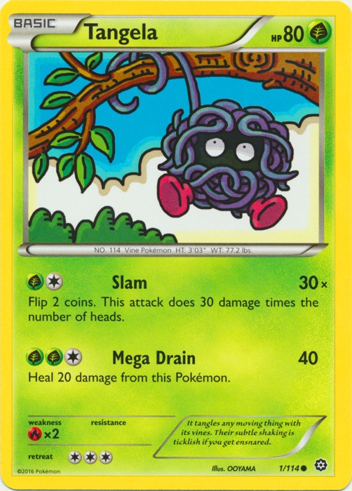 Tangela - 1/114 - Common (Near Mint) Steam Siege - Grass Pokémon