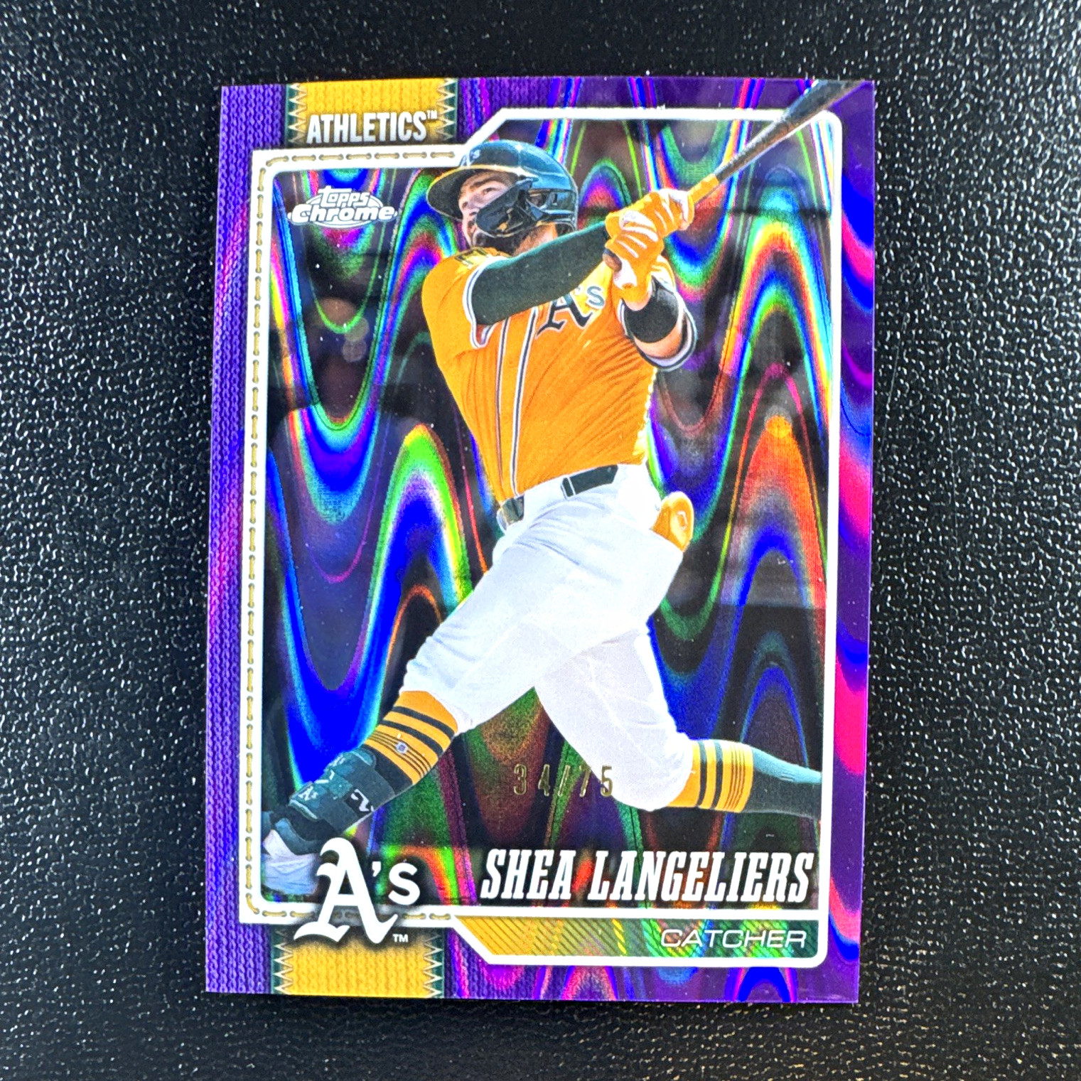 Topps Chrome 2026 Shea Langeliers #273 Purple Parallel 34/75 Oakland Athletics