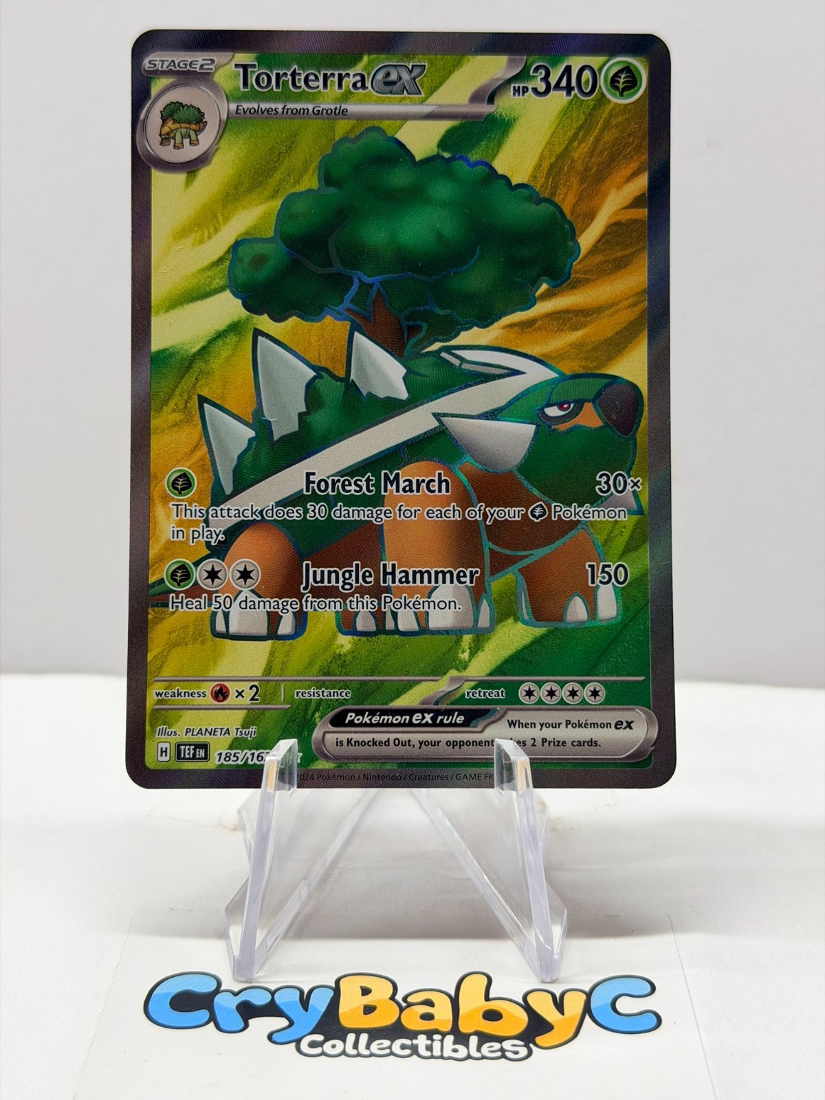 Pokemon Torterra ex 185/162 Temporal Forces Scarlet & Violet Ultra Rare Full Art