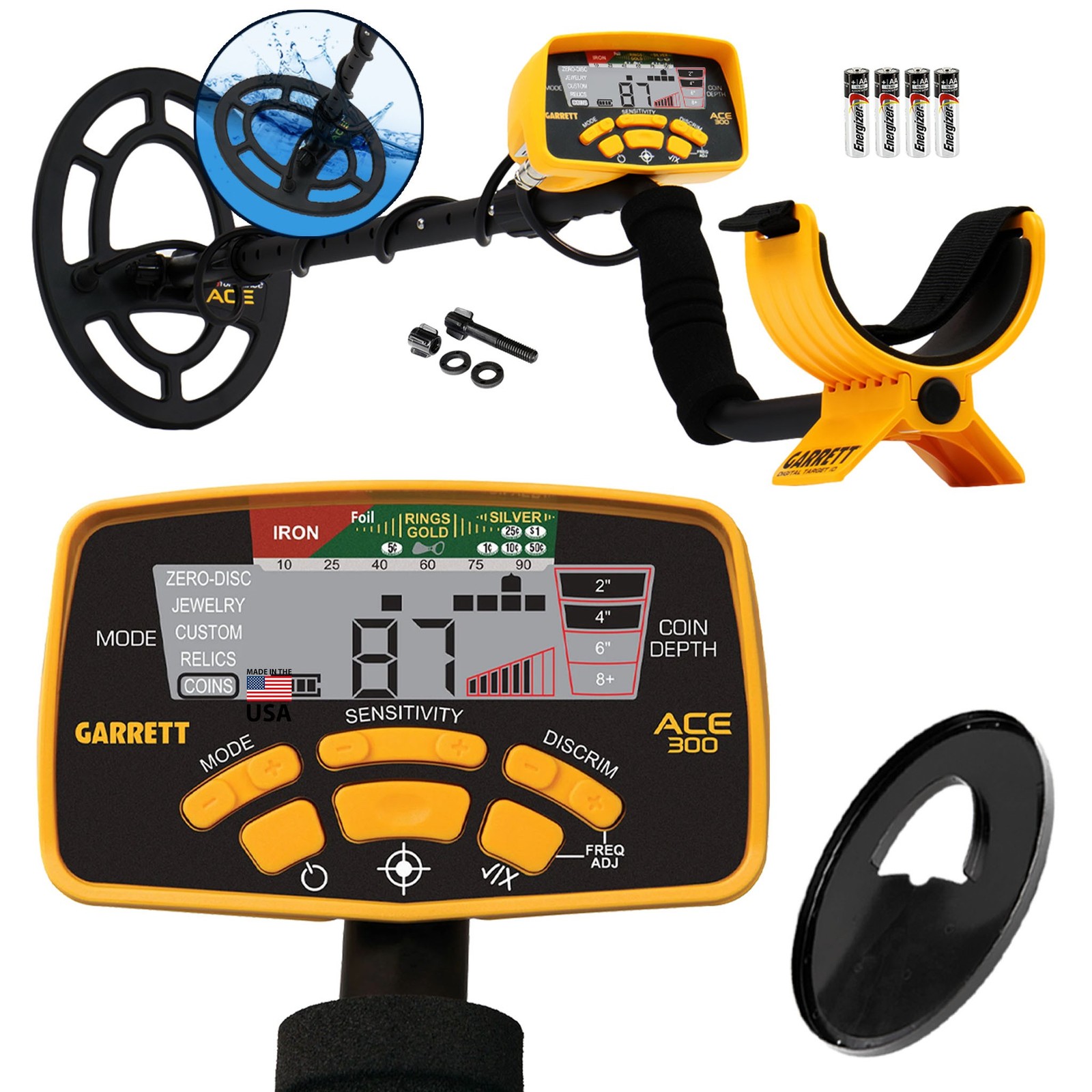 Garrett ACE 300 Metal Detector with 7\ Garrett ACE 300 Metal Detector with 7\