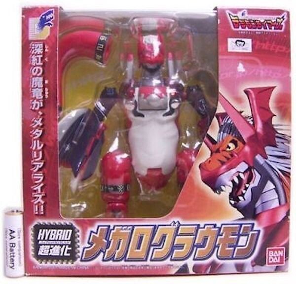 Bandai DIGIMON EX Action FIGURE HYBRID WarGrowlmon MegaloGrowmon 2001 BANDAI