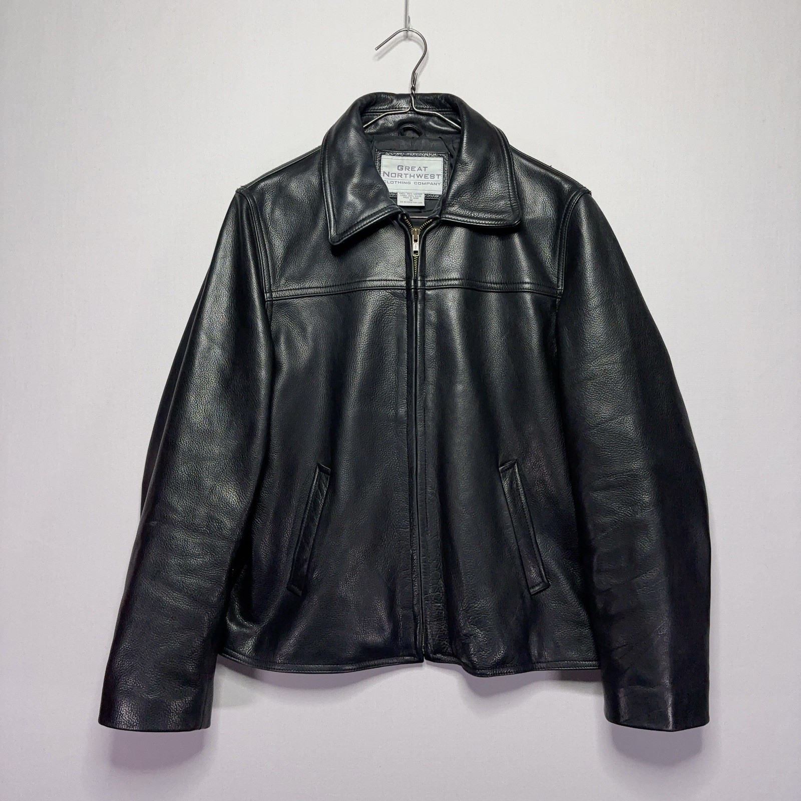 VTG Great Northwest Leather Jacket - Black - Motorcycle Biker - Womens MEDIUM