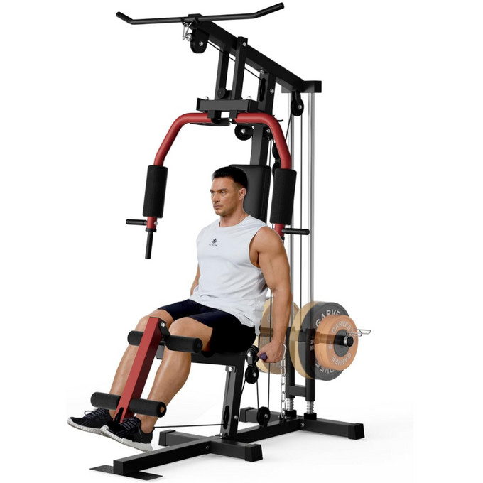 Home Gym Machine with Leg Press & Cable, 300LBS Capacity for Full Body Workout