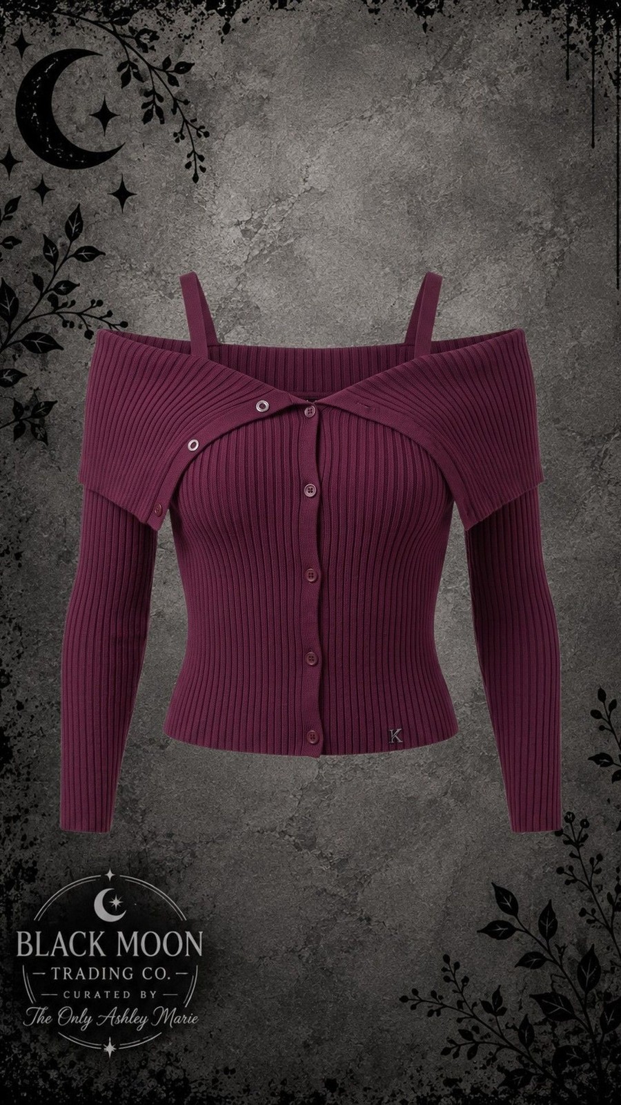 Killstar Dusk Empress Knit Top Purple XL Killstar Dusk Empress Knit Top Purple XL