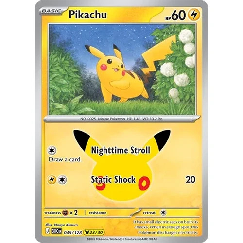 Pikachu 045/128 30th Celebration Holo