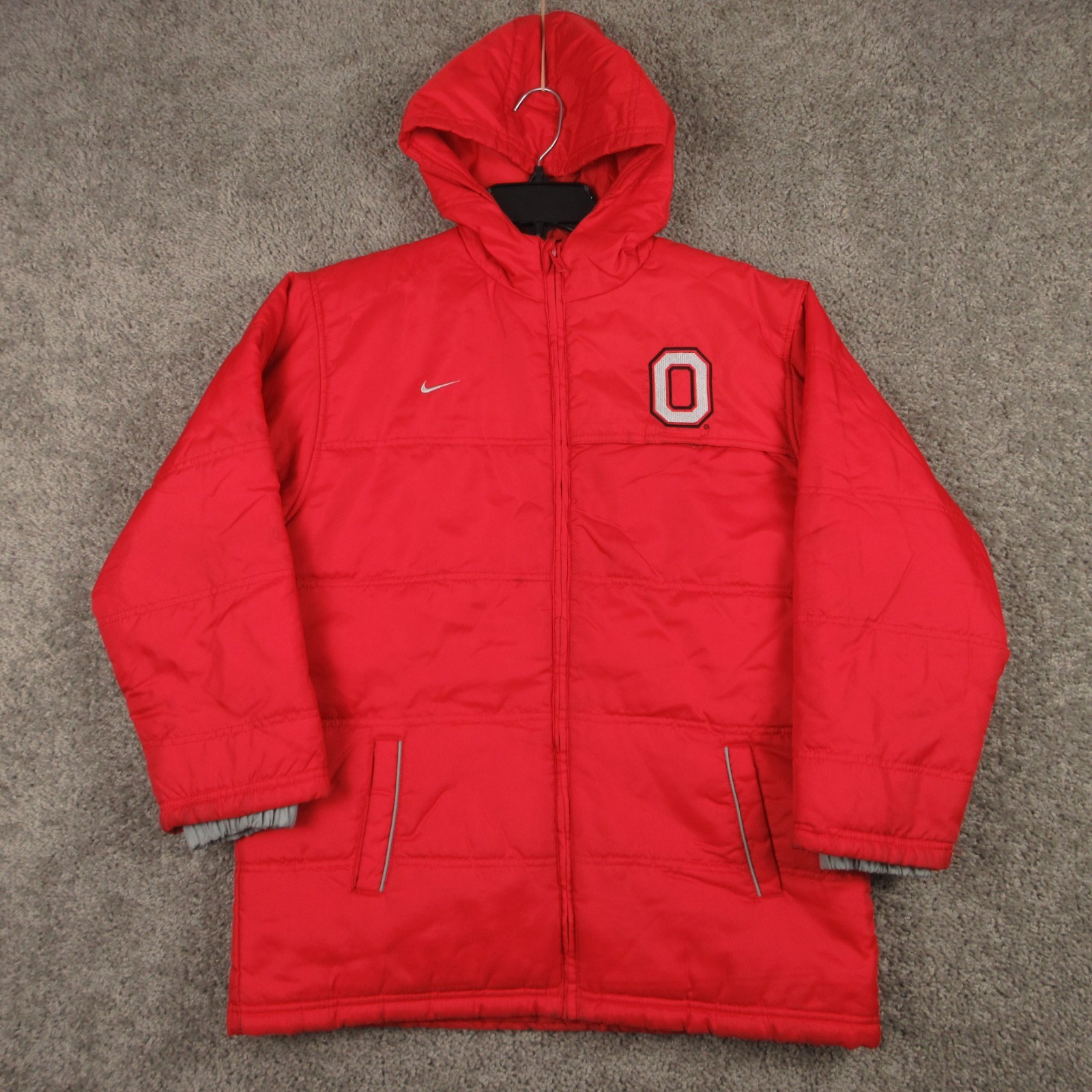 Vintage Ohio State Buckeyes Jacket Mens Medium Red Nike Team Puffer Team Issue