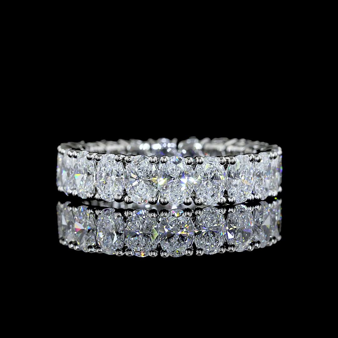 4.00ctw Oval Lab Grown Diamond Full Eternity Wedding Band 14K White Gold VVS2 E 4.00ctw Oval Lab Grown Diamond Full Eternity Wedding Band 14K White Gold VVS2 E
