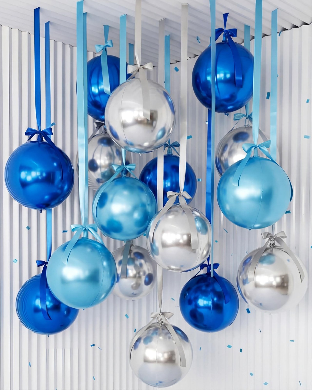 Jenaai 30 Set Round Foil Balloons Bulk 22 Inch 4d Metallic Giant Balloons Set...