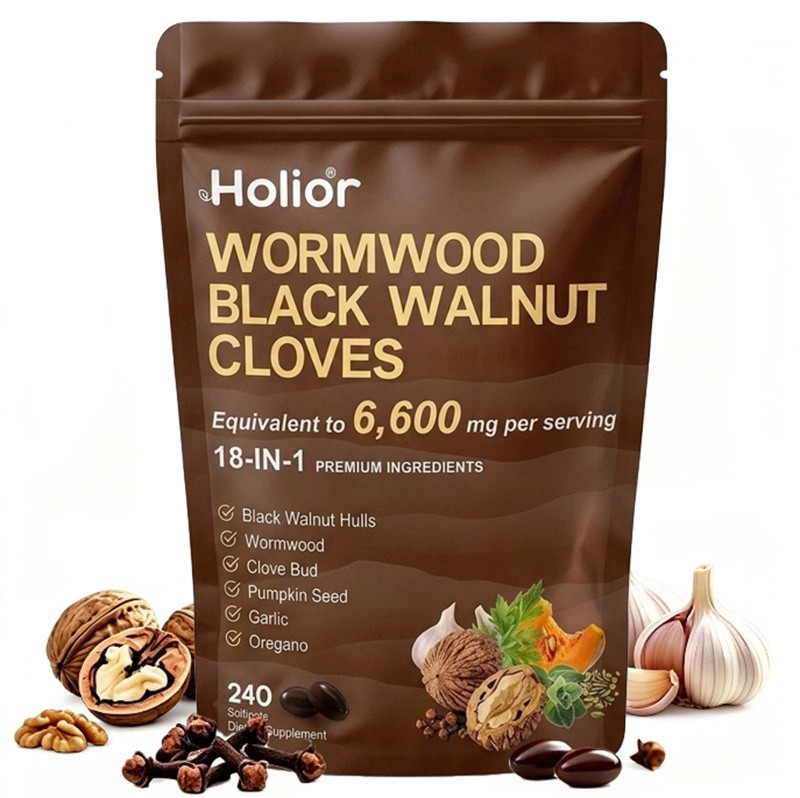 1-5 Packs Holior Wormwood Black Walnut Clove Herbal Supplement 240 Softgels 1-5 Packs Holior Wormwood Black Walnut Clove Herbal Supplement 240 Softgels
