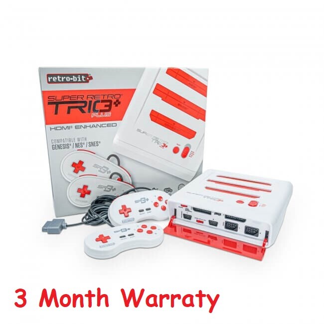 Retro-Bit Super RetroTrio+ Plus HD Console 720p for SNES/NES and Genesis Games