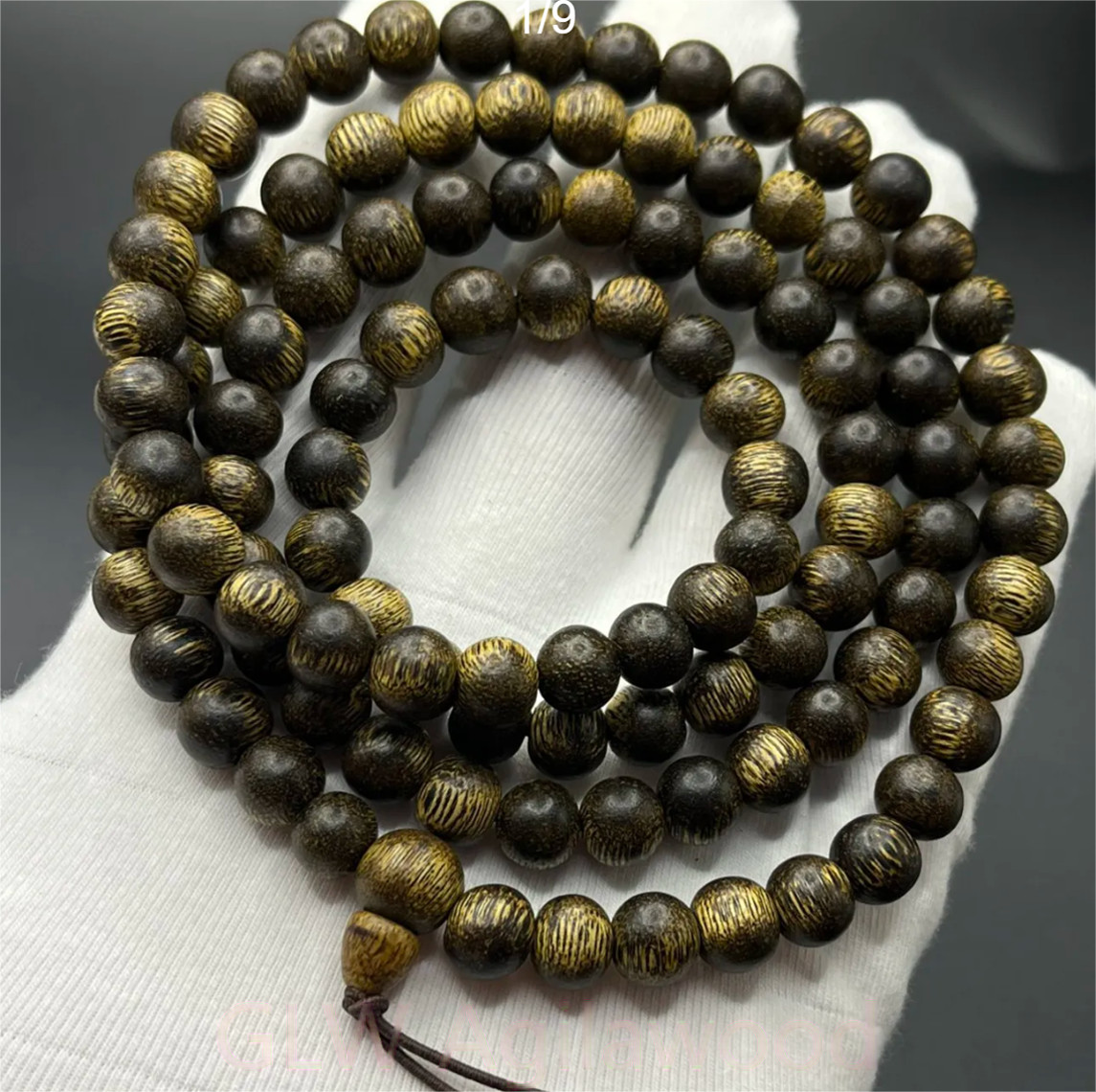 8mm*108 Genuine Dalakan Agarwood Bracelets Aloewood Malas Meditation Prayer Bead